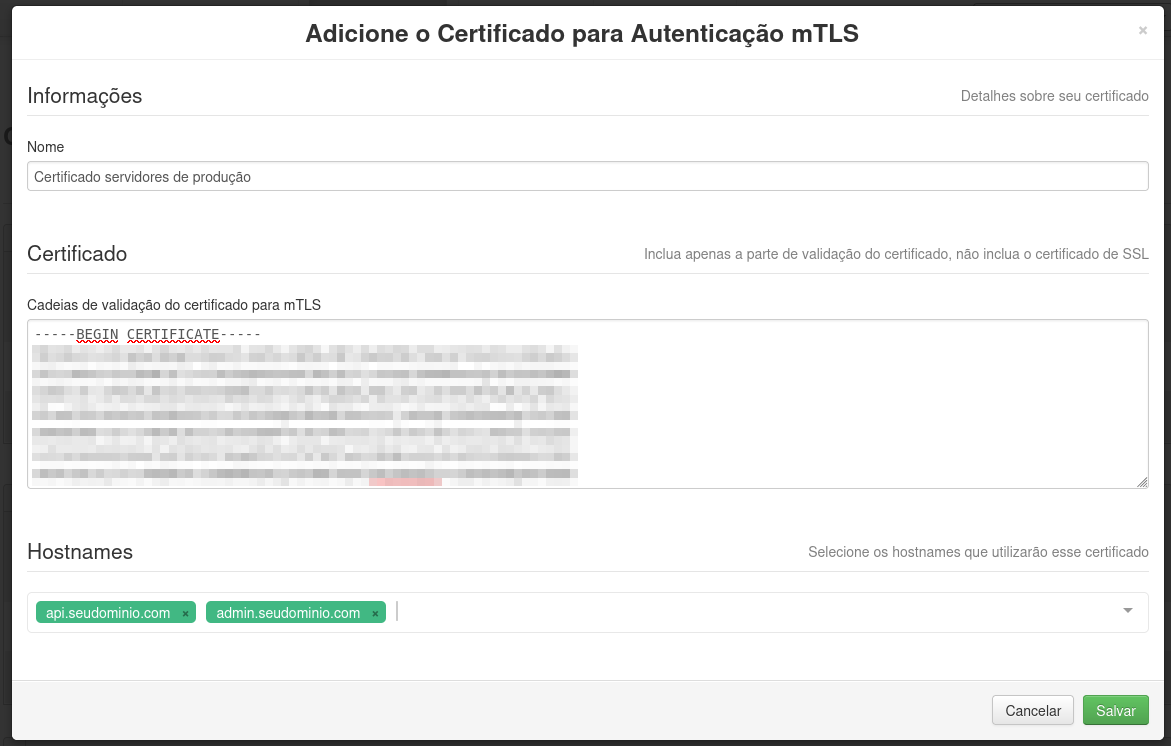 Configuração do mTLS